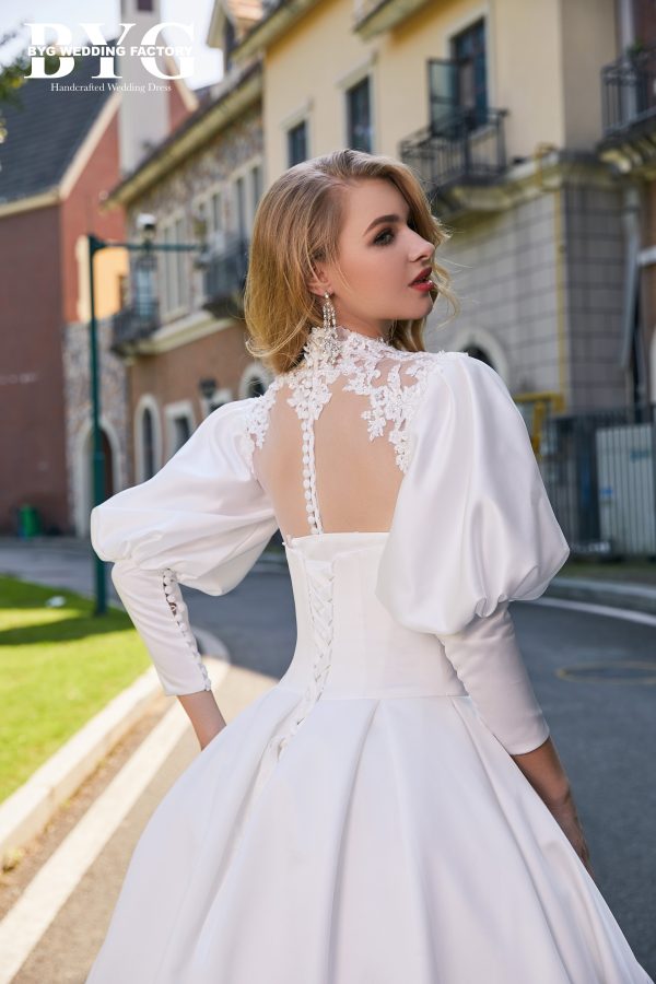 BYG #C003 two in one puff sleeves wedding dress - Image 5