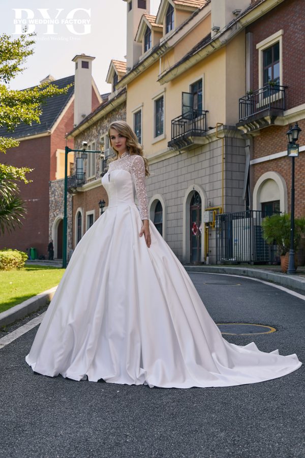 BYG #29712 two in one elegance satin wedding dress - Image 2