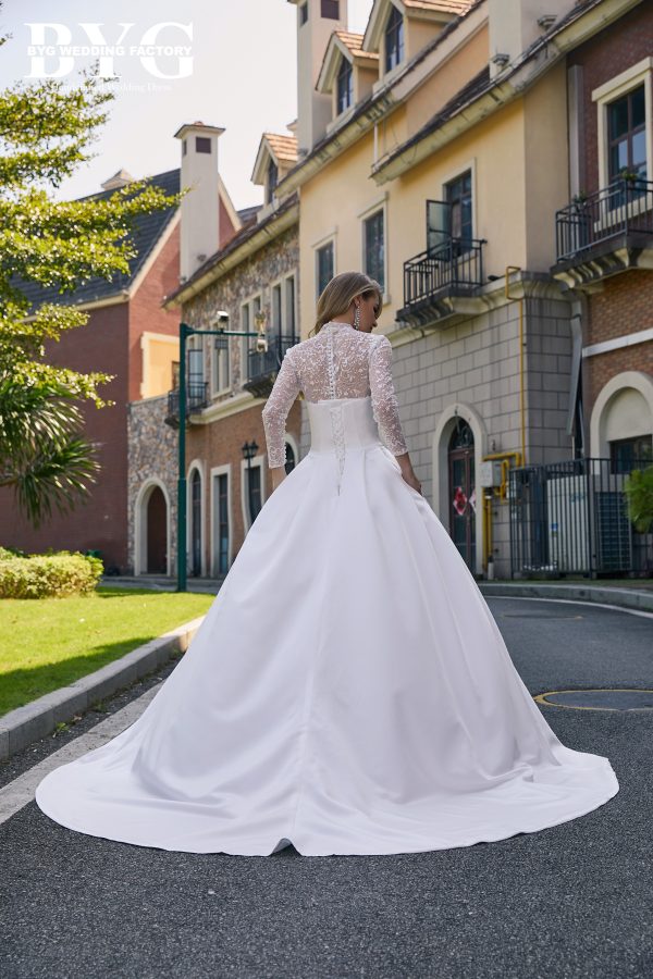 BYG #29712 two in one elegance satin wedding dress - Image 4
