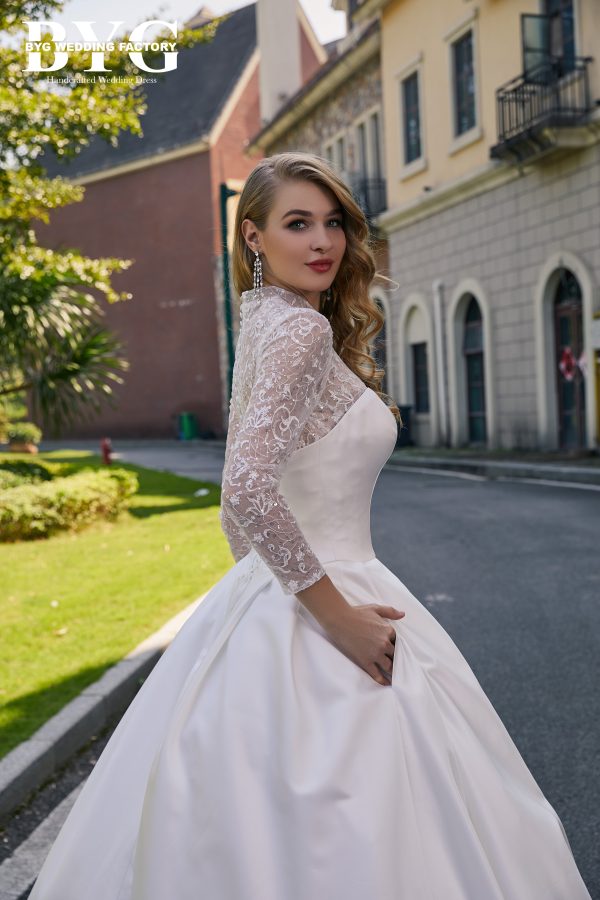 BYG #29712 two in one elegance satin wedding dress - Image 5