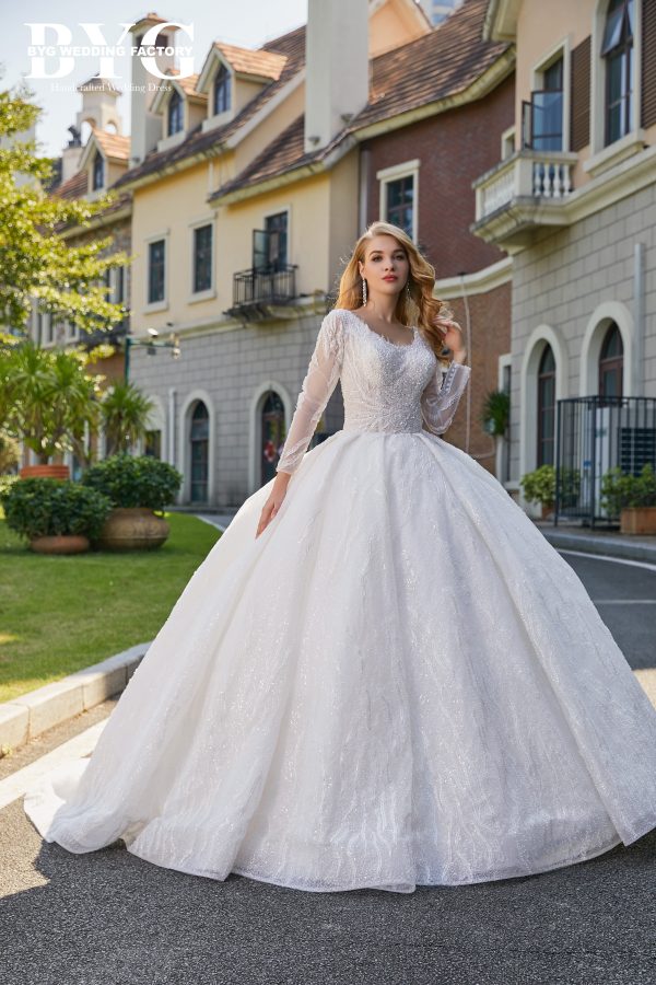 BYG #29780 scoop neckline beadings ball gown - Image 2
