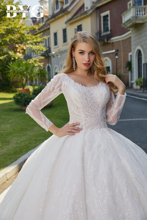 BYG #29780 scoop neckline beadings ball gown - Image 3