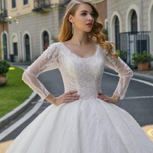 BYG #29780 scoop neckline beadings ball gown