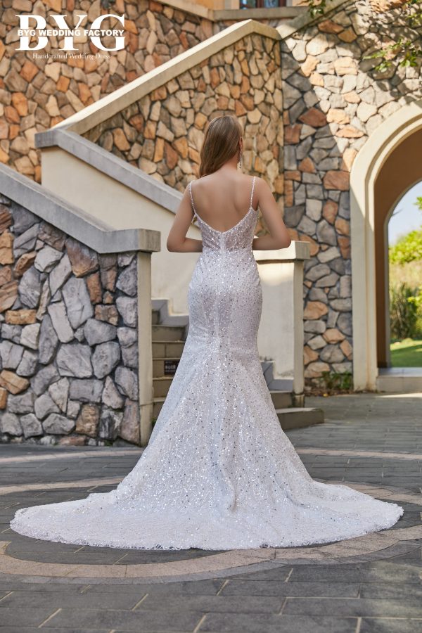 BYG #W55 sexy sequins spaghetti strapmermaid dress - Image 4