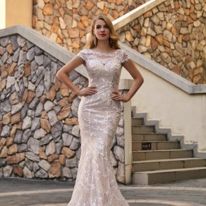 BYG #L213 new design cap sleeves mermaid dress