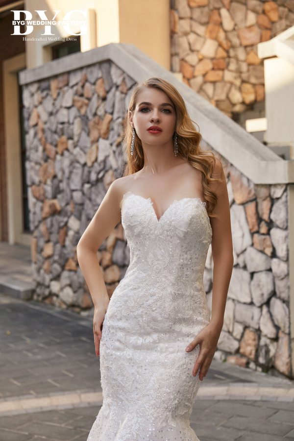 BYG #W48 strapless sexy sweetheart mermaid dress