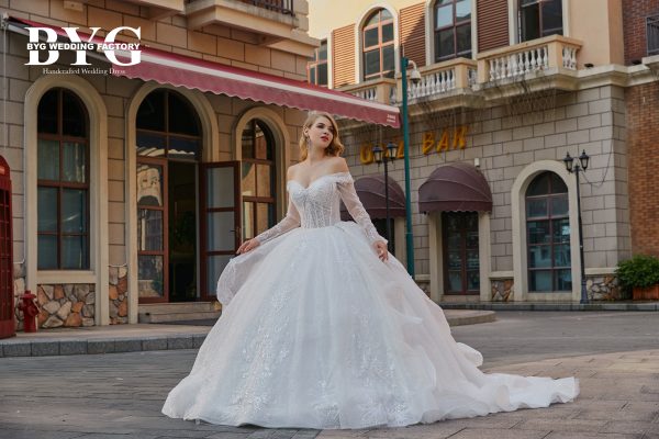 BYG #29782 fashion design cold shoulder ball gown - Image 3