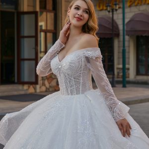 BYG #29782 fashion design cold shoulder ball gown