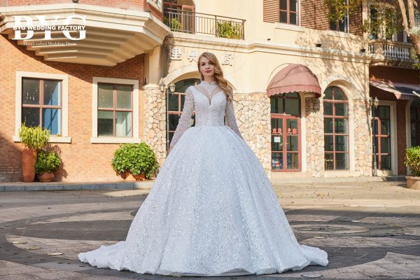 BYG #29778 two in one luxury sequins wedding gown - Image 2
