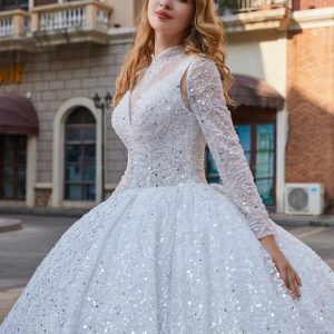 BYG #29778 two in one luxury sequins wedding gown