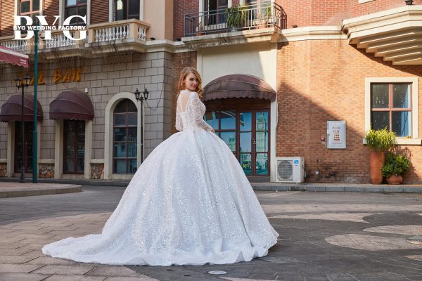 BYG #29778 two in one luxury sequins wedding gown - Image 4
