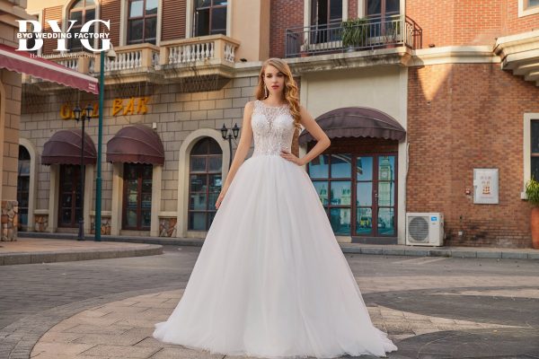 BYG #J27 good quality good price beautiful A line wedding dress - Image 2