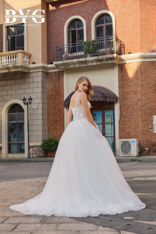 BYG #J27 good quality good price beautiful A line wedding dress - Image 3