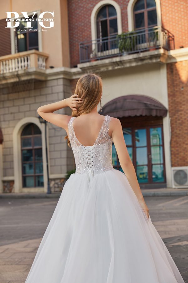 BYG #J27 good quality good price beautiful A line wedding dress - Image 4