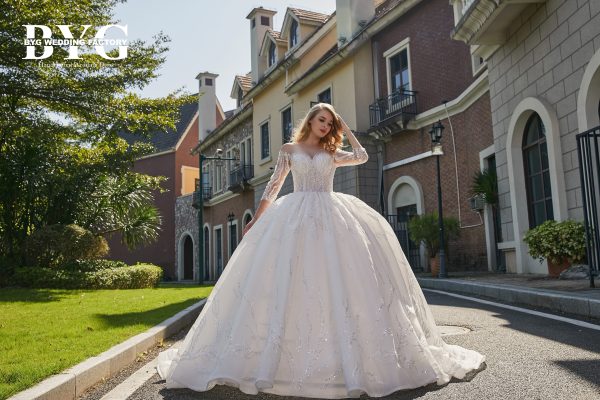 BYG #B202 bling crystal beaded wedding gown - Image 2