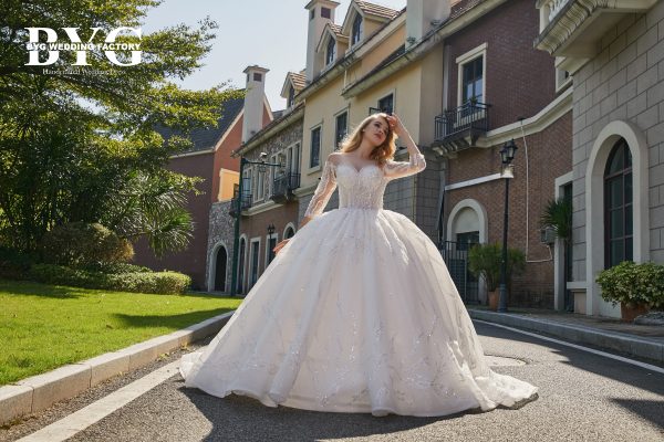 BYG #B202 bling crystal beaded wedding gown - Image 4
