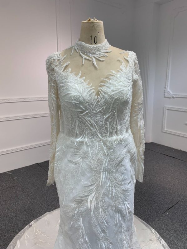 Z063 LACE CHANGE - BYG LUXURY LONG SLEEVES MERMAID DRESS WITH DETACHABLE TAIL - Image 7