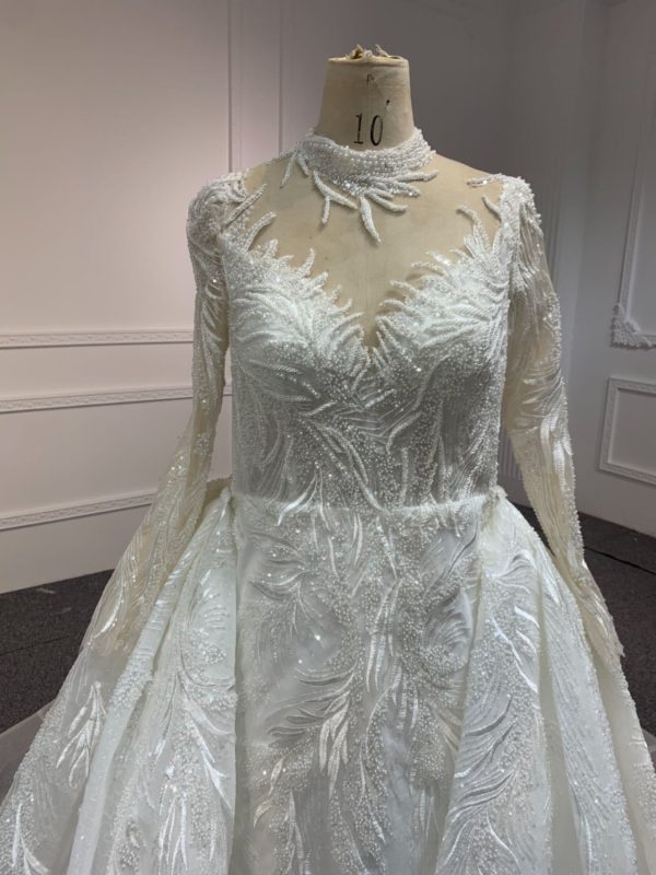 Z063 LACE CHANGE - BYG LUXURY LONG SLEEVES MERMAID DRESS WITH DETACHABLE TAIL - Image 4