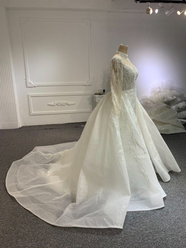 Z063 LACE CHANGE - BYG LUXURY LONG SLEEVES MERMAID DRESS WITH DETACHABLE TAIL - Image 2