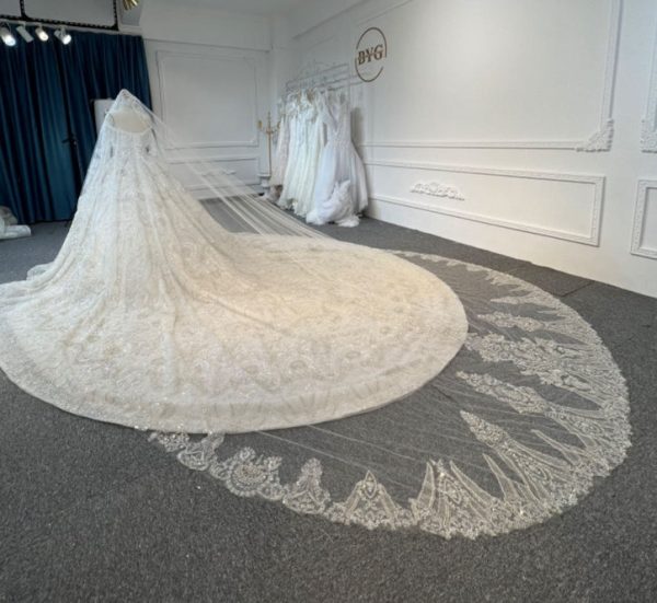 BYG24-19 LUXURY STRAPLESS HEAVY BEADING  BALL GOWN WEDDING DRESS - Image 6