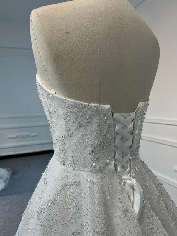 BYG #WL54 FULL LACE SEQUINS PUFF SLEEVES MERMAID DRESS - Image 9