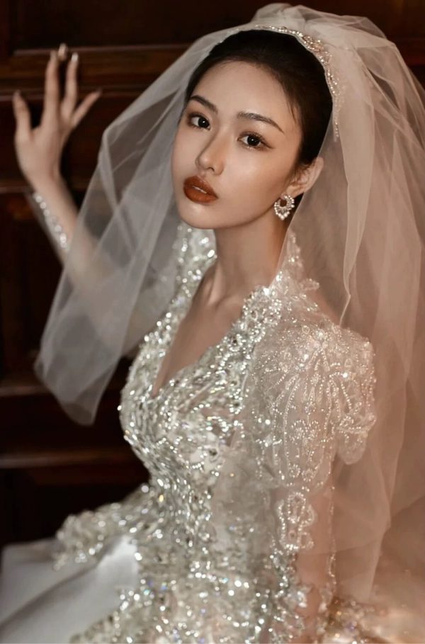 DIVINE03 new style wedding dress long sleeves chapel train bridal gown - Image 4