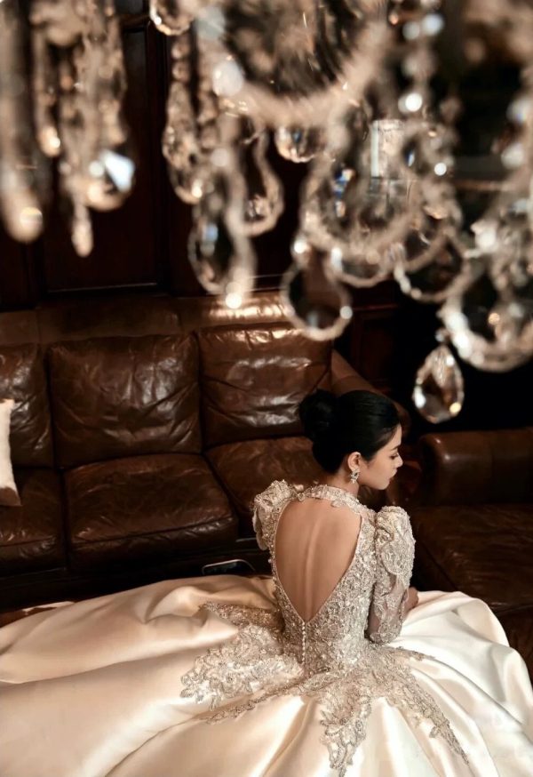 DIVINE03 new style wedding dress long sleeves chapel train bridal gown - Image 7