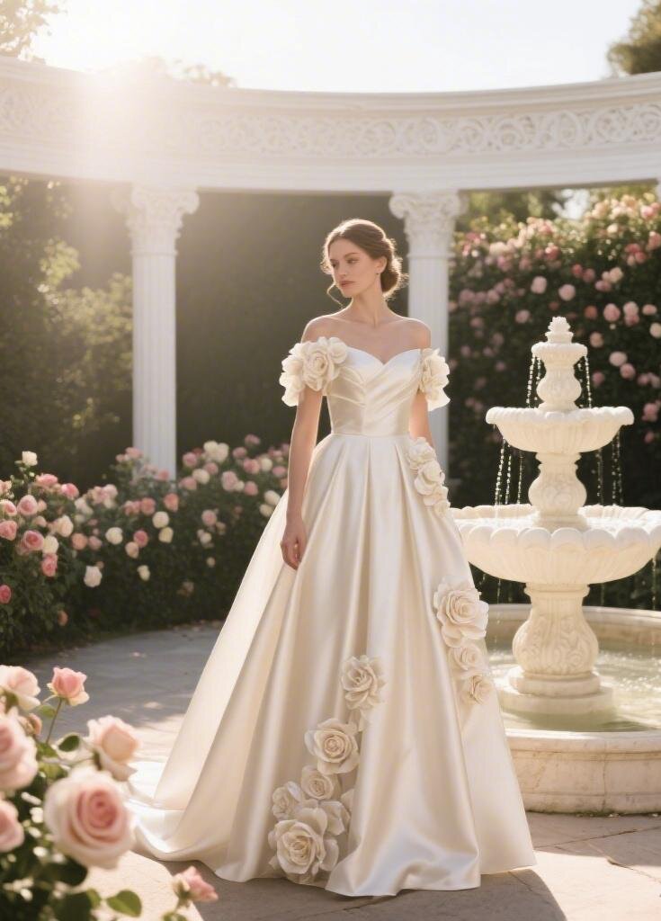 Ball Gown Wedding Dress with Long Train