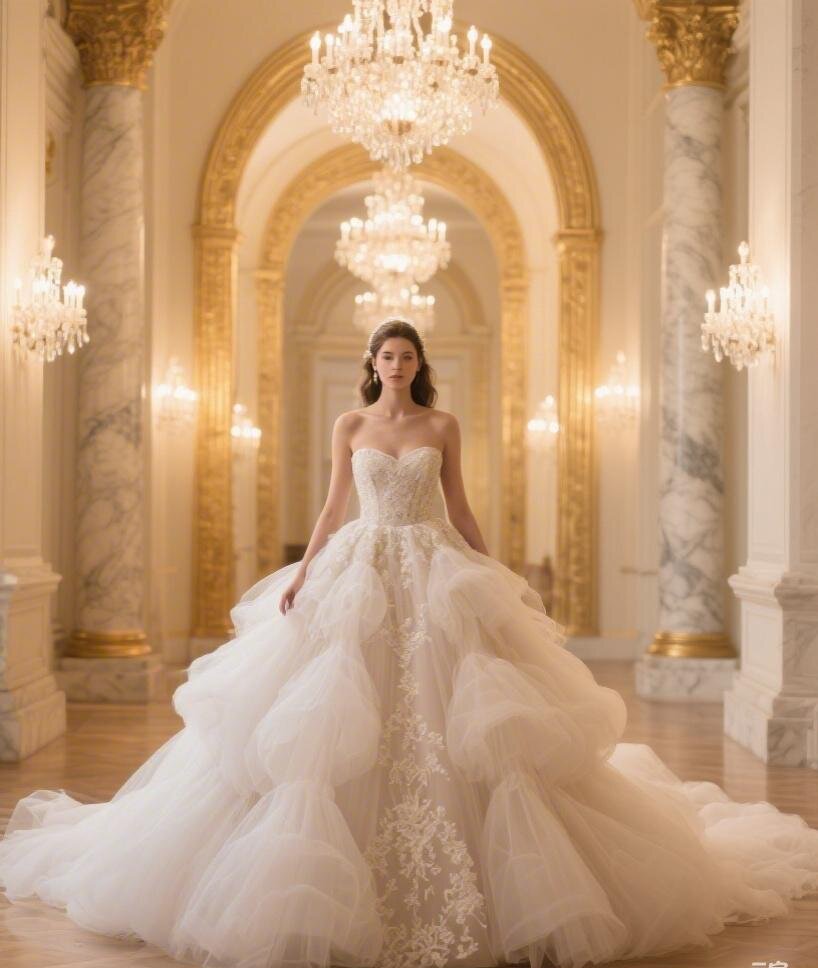 Princess Wedding Dress with Cathedral Train