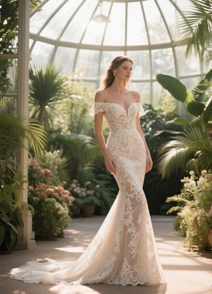 Off-the-Shoulder Wedding Gown