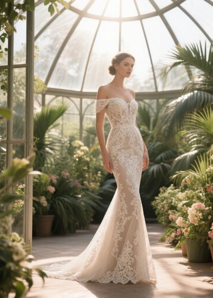 Lace Off-the-Shoulder Gown