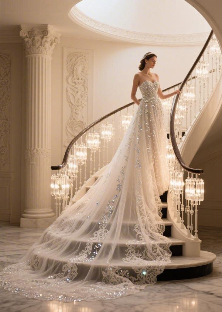 Custom Crepe Wedding Dress